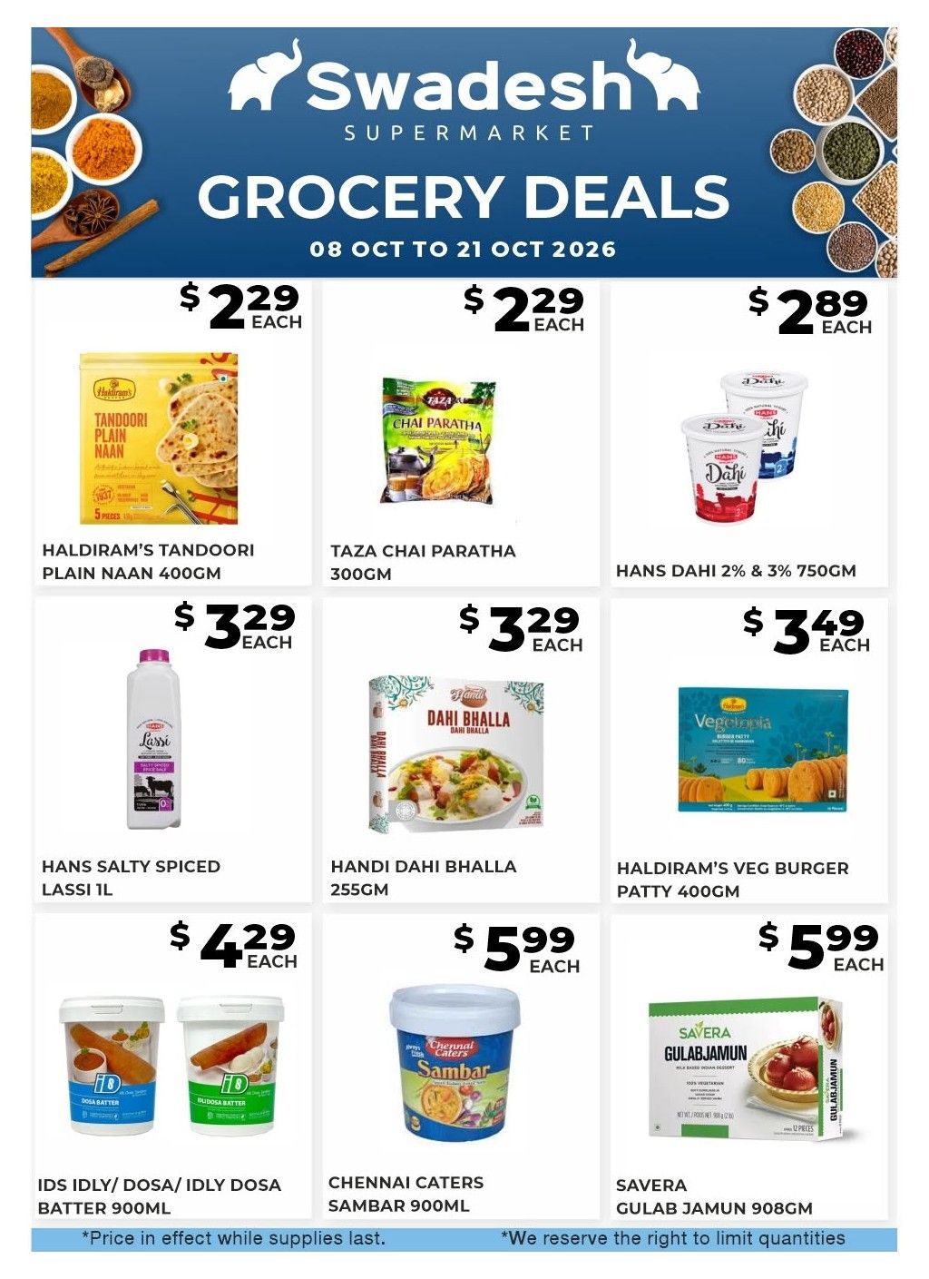 Swadesh Supermarket Flyer October 15 to 21
