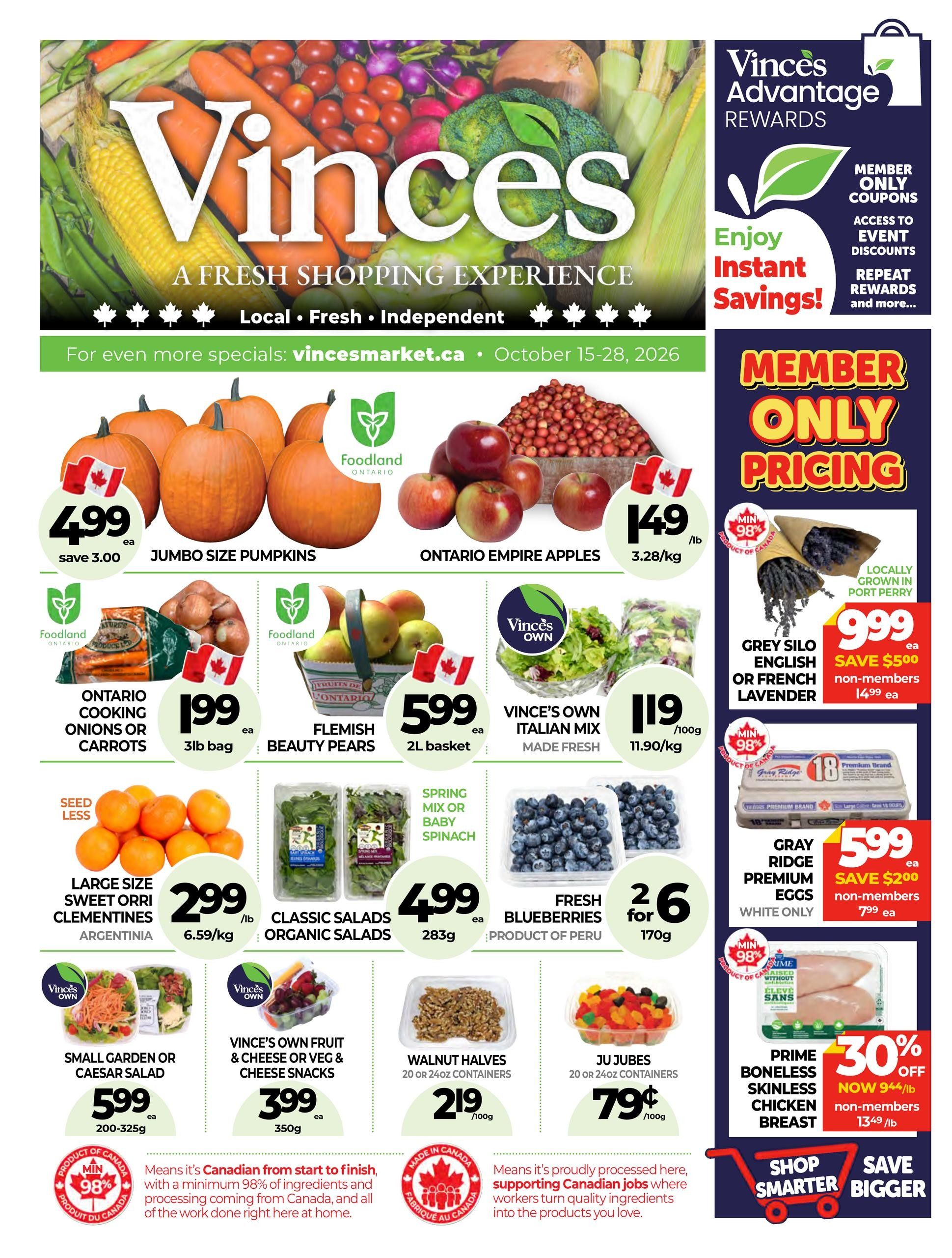 Vince's Market Flyer October 15 to 28