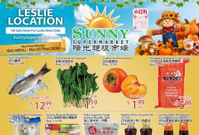 Sunny Supermarket (Leslie) Flyer October 16 to 22
