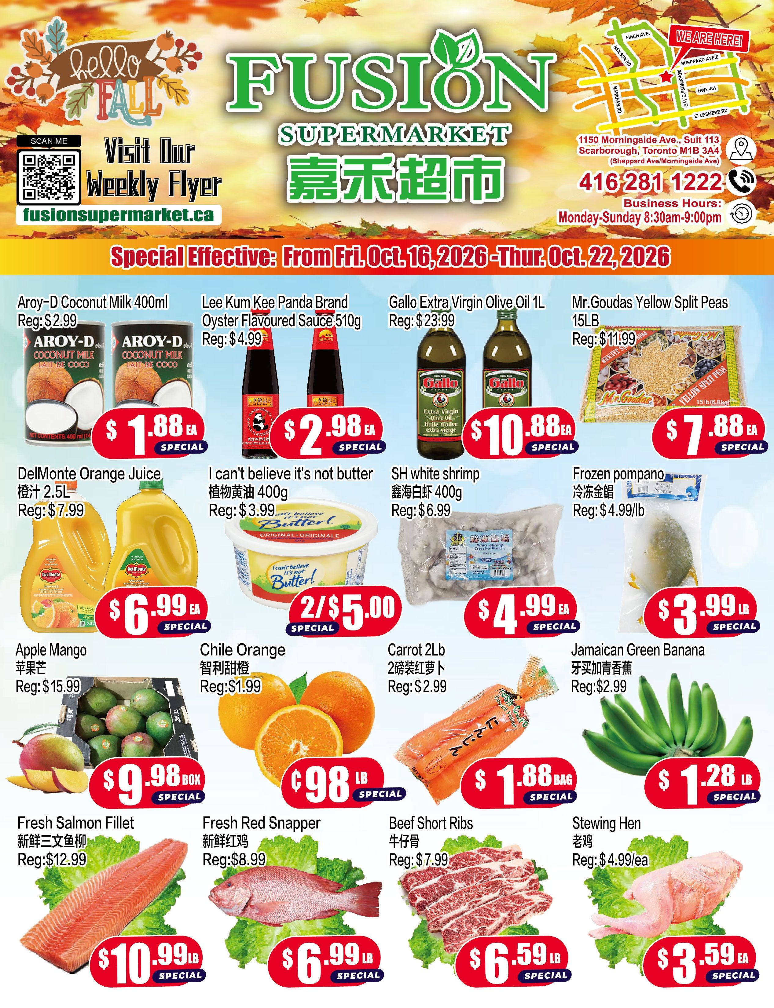Fusion Supermarket (Scarborough) Flyer October 16 to 22