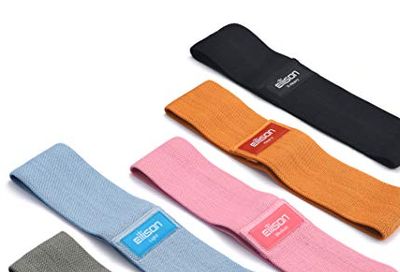 EILISON GLAMFIT Booty Resistance Bands for Women - Set of Non-Slip 5 Cotton Loops, Hip Thigh Glute Workout Bands for Squats, Yoga & Home Fitness Strength Training (Level 5)