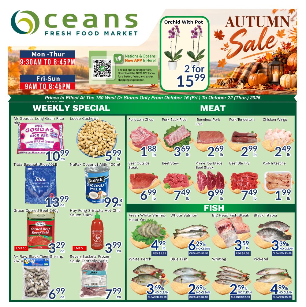 Oceans Fresh Food Market (Brampton) Flyer October 16 to 22