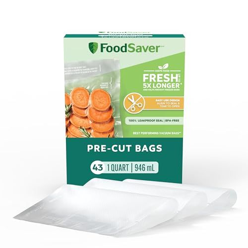 FoodSaver Quart Vacuum Sealer Bags, 946 mL, 43 Count
