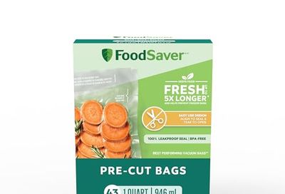 FoodSaver Quart Vacuum Sealer Bags, 946 mL, 43 Count