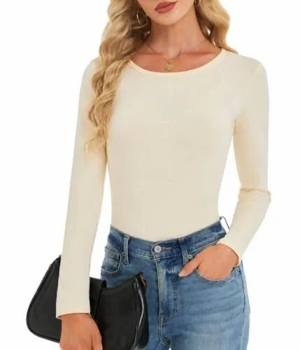 Amazon.ca: Women's Cotton Modal Long Sleeve Shirt Round Neck Slim Fit Tops Amazon.ca: Women's Cotton Modal Long Sleeve Shirt Round Neck Slim Fit Tops