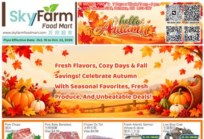SkyFarm Food Mart Flyer October 16 to 22