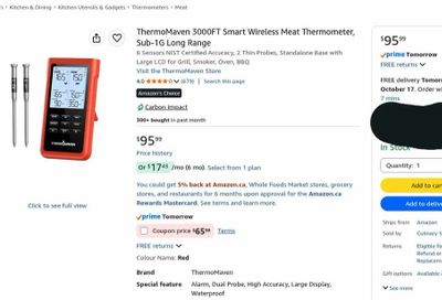Amazon.ca: Thermomaven X2 Dual Probe Wireless Thermometer - $65.99