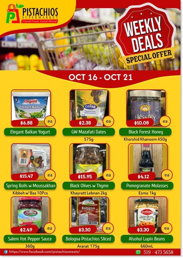 Pistachios Supermarket Flyer October 16 to 21