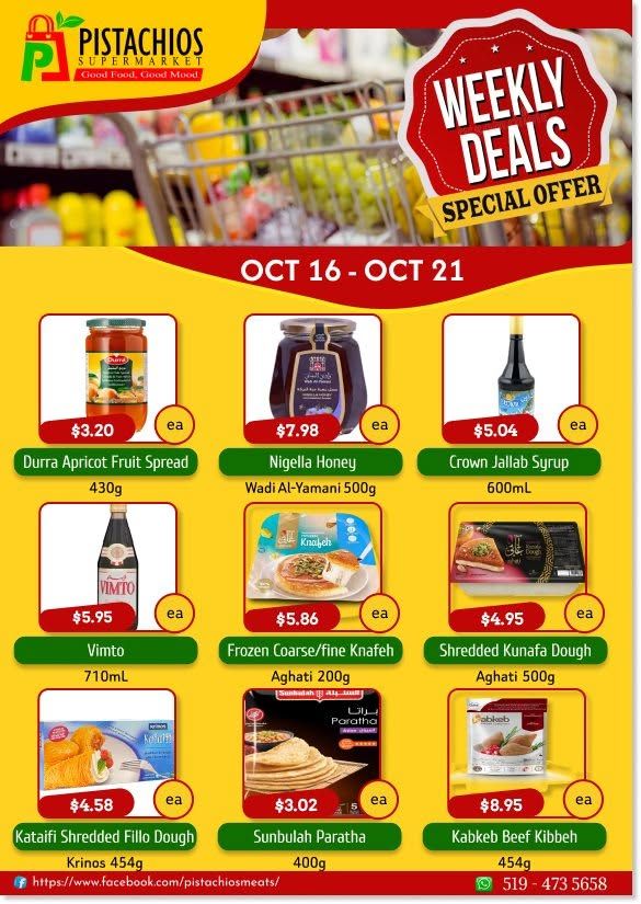 Pistachios Supermarket Flyer October 16 to 21