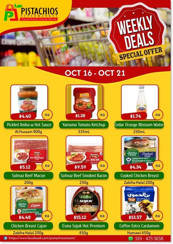 Pistachios Supermarket Flyer October 16 to 21