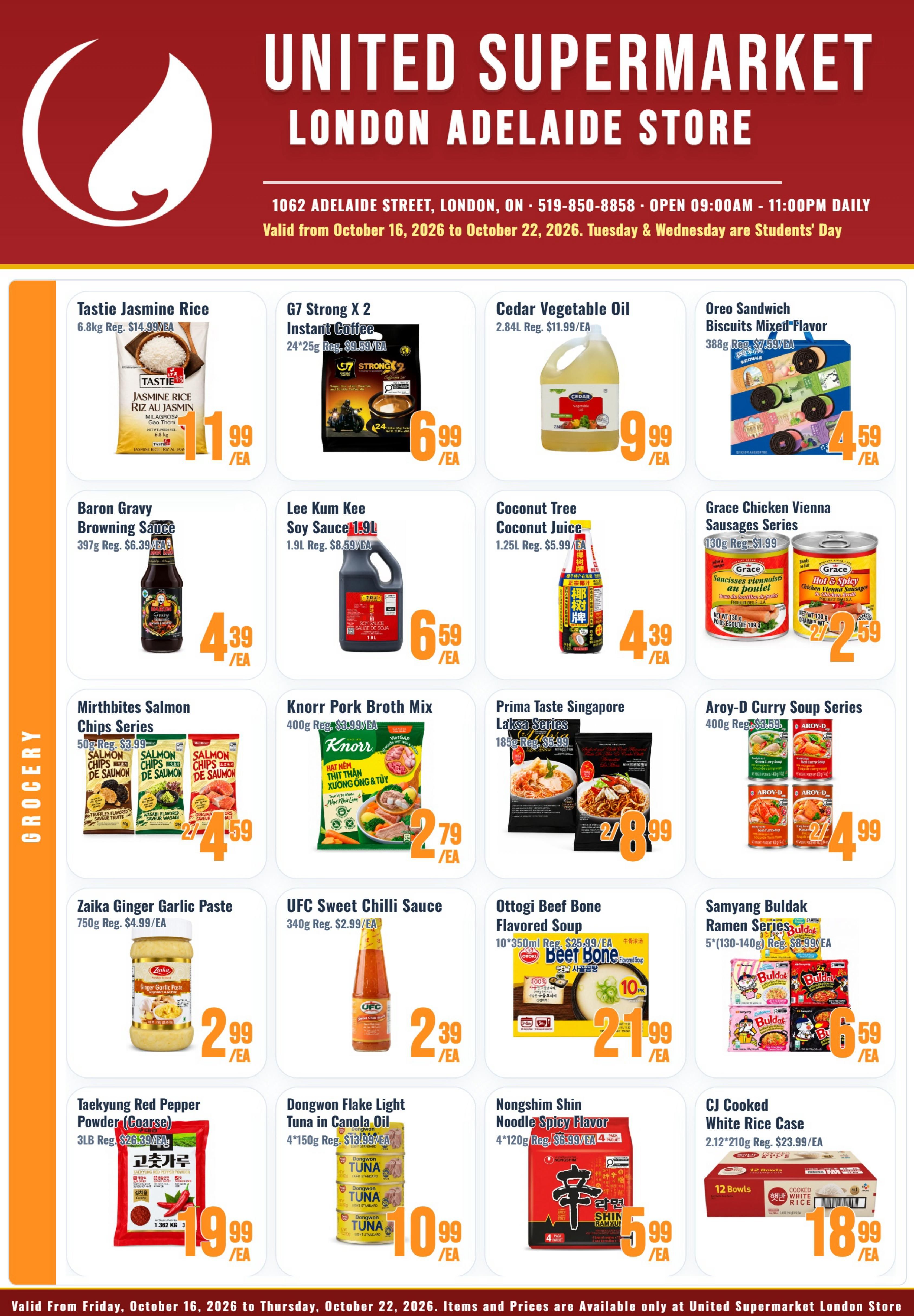 United Supermarket (London) Flyer October 16 to 22
