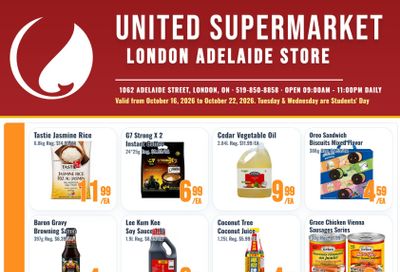 United Supermarket (London) Flyer October 16 to 22