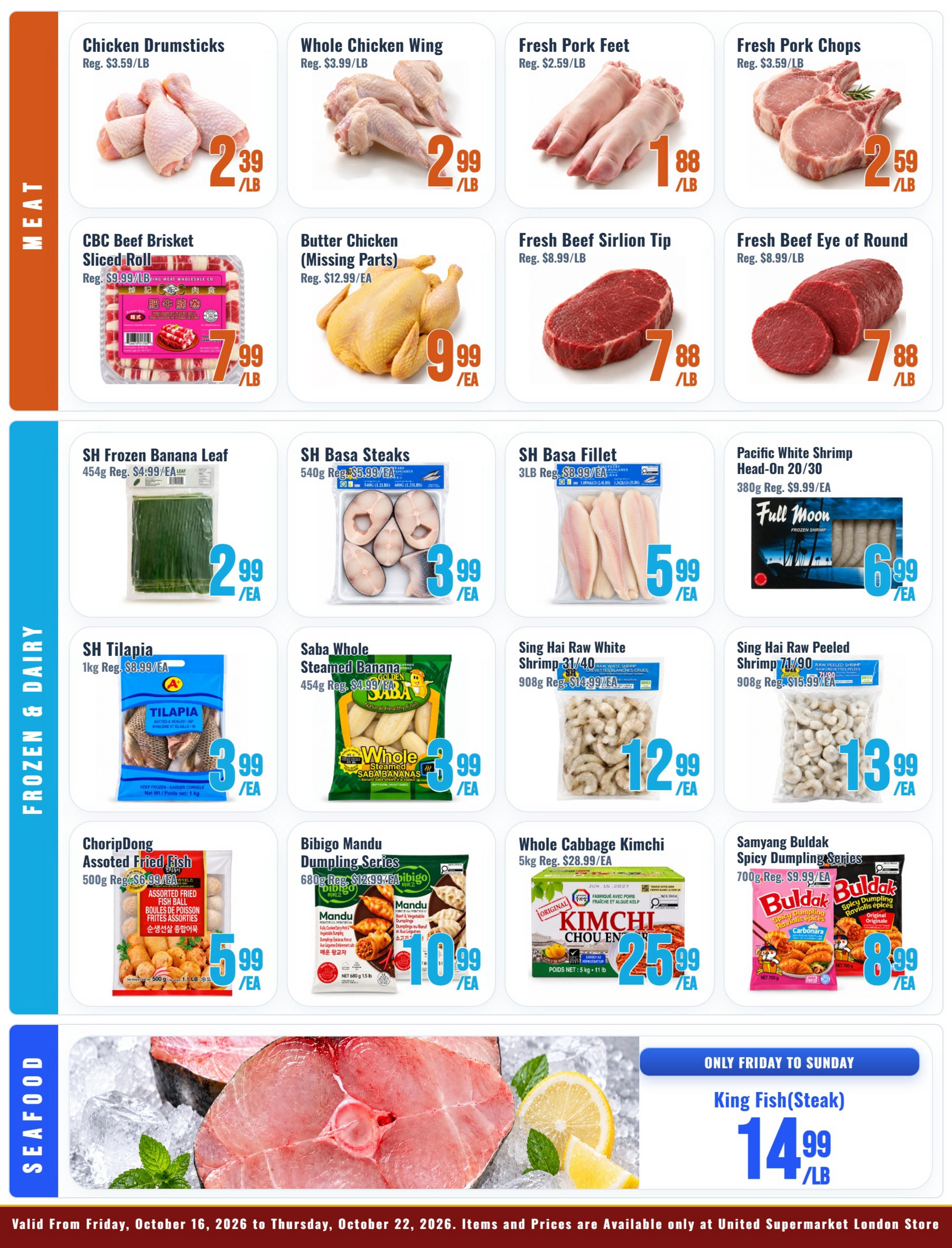United Supermarket (London) Flyer October 16 to 22