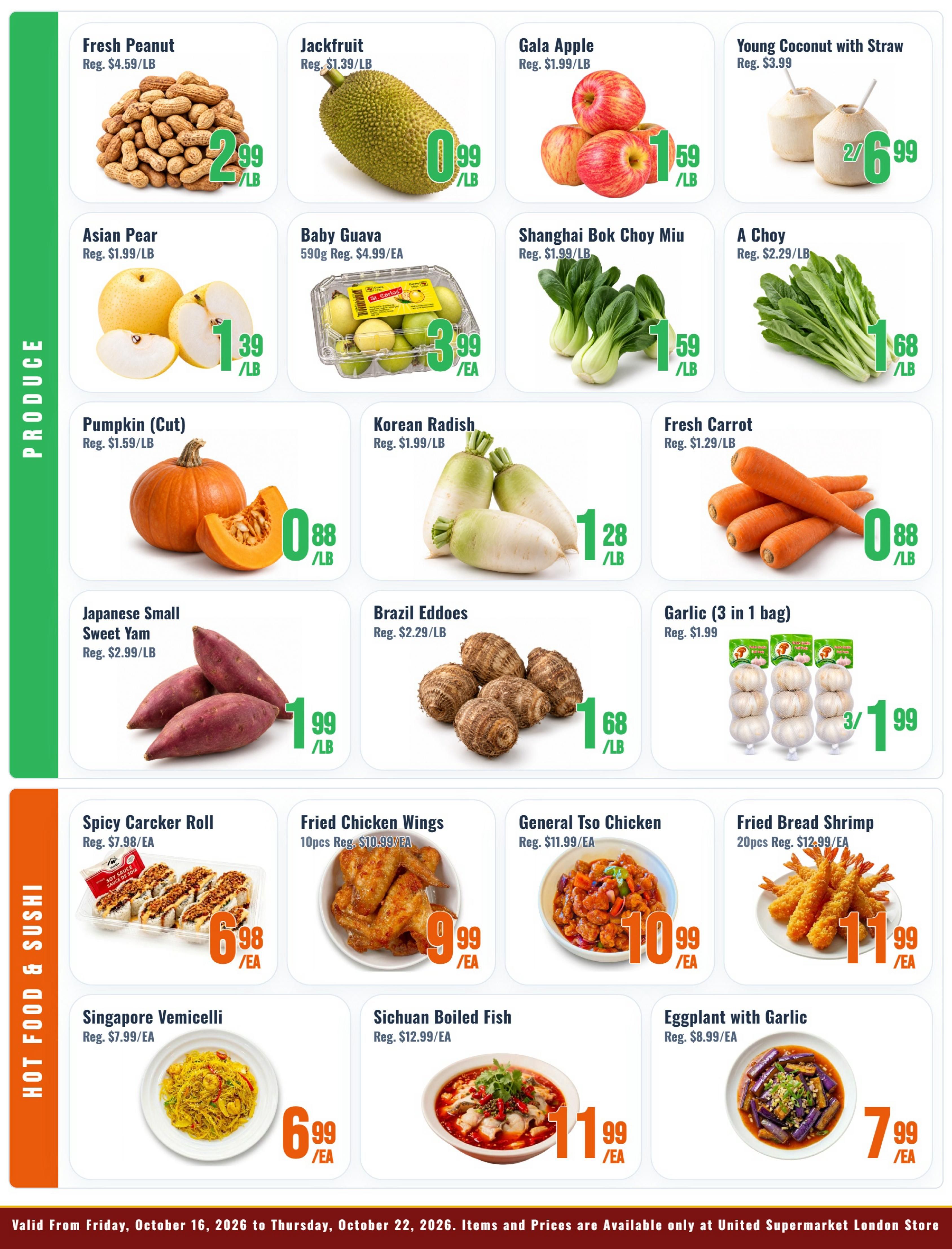 United Supermarket (London) Flyer October 16 to 22