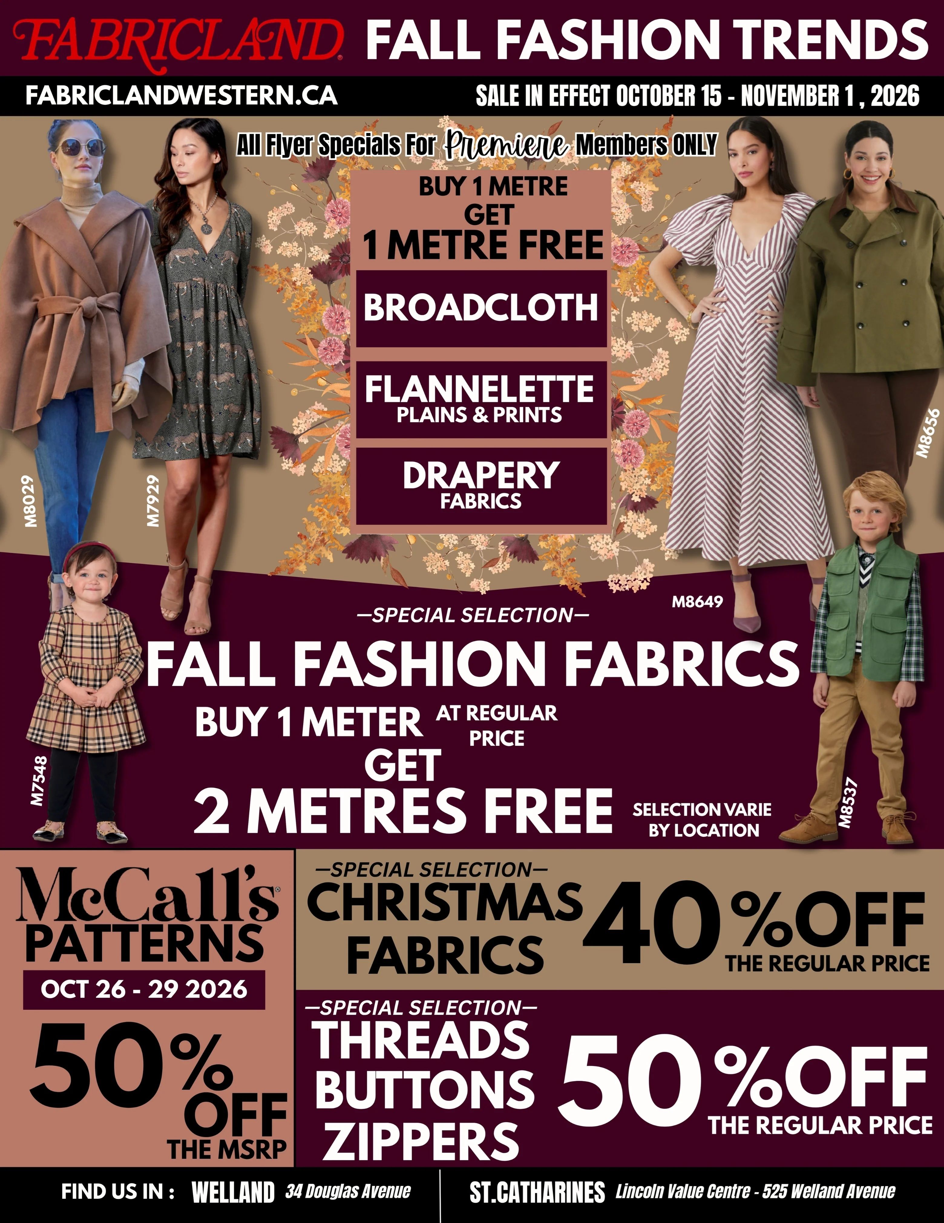 Fabricland (St. Catharines, Welland) Flyer October 15 to 31