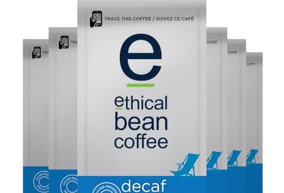 Ethical Bean Fairtrade Organic Coffee, Decaf Dark Roast, Whole Bean Coffee