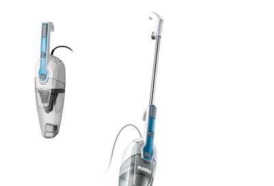 Eureka Home Lightweight Corded Stick Vacuum Cleaner, Powerful Suction Convenient Small Vacuum for Hard Floor, 3-in-1 Hand Vacuum, Aqua Blue, NES100
