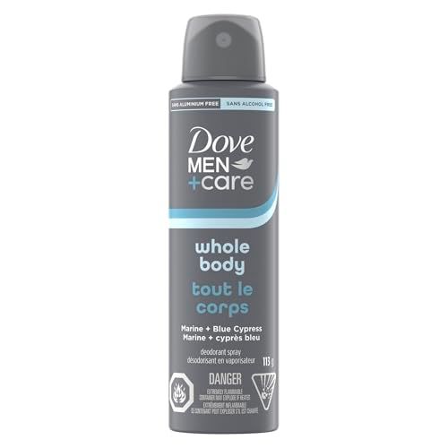 Dove Men+Care Deodorant Spray Whole Body Marine + Blue Cypress Aluminum-Free, 113g