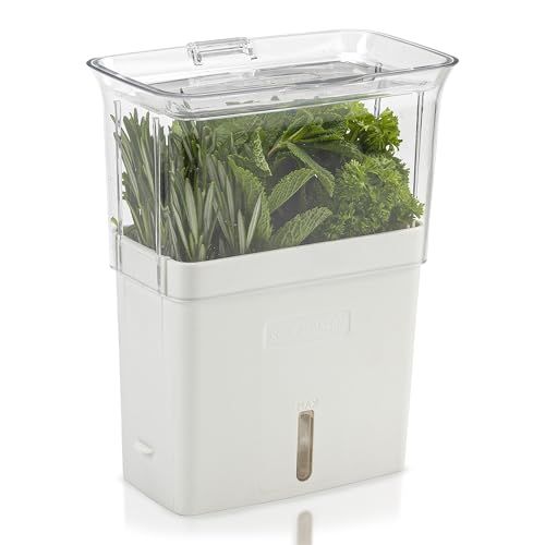Cole & Mason H105159 Tealby Fresh Cut Herb Keeper, Herb Pot/Storage/Herb Saver/Box, Acrylic, Includes Removable Dividers, 2 Year Guarantee,White/Clear (H) 230mm x (W) 185mm x (D) 120mm Cole & Mason H105159 Tealby Fresh Cut Herb Keeper, Herb Pot/Storage/Herb Saver/Box, Acrylic, Includes Removable Dividers, 2 Year Guarantee,White/Clear (H) 230mm x (W) 185mm x (D) 120mm