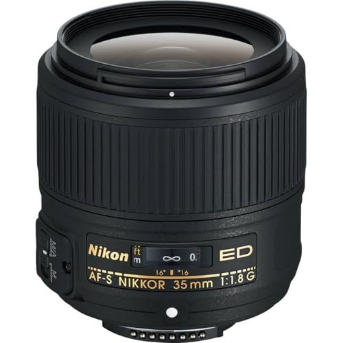 Nikon 2215 AF-S NIKKOR 35mm f/1.8G ED Fixed Zoom Lens with Auto Focus for Nikon DSLR Cameras, Black Nikon 2215 AF-S NIKKOR 35mm f/1.8G ED Fixed Zoom Lens with Auto Focus for Nikon DSLR Cameras, Black