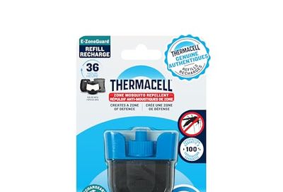 Thermacell E-ZoneGuard Mosquito Repellent Refill, 36-Hr, Rechargeable | 20FT (6M) Zone; 36-Hr Refill Cartidges; Rechargeable; Patio Shield; Outdoor Bug Spray Alternative; Scent Free; DEET-Free