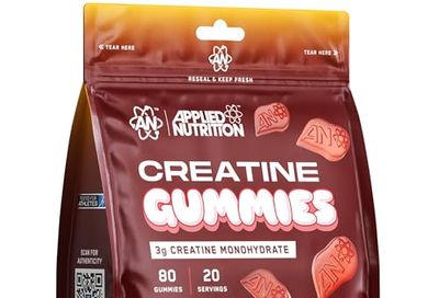 Applied Nutrition Creatine Monohydrate Gummies | 3000mg Creatine Monohydrate per Serving, Chewable Creatine Gummy Candy for Strength, Power & Recovery | 20 Servings, 80 Gummies (Cola Blast)