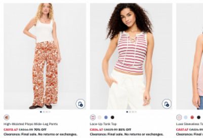 Old Navy Canada: 50% off Everything Including New Arrivals + Clearance up to 82% off
