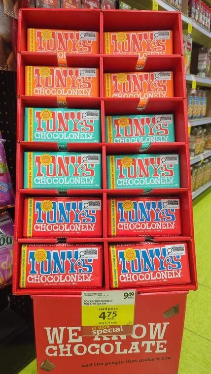 Save On Foods: Tony's Chocolonely - $4.75 per bar (YMMW, in store only, not in a flyer afaik) Save On Foods: Tony's Chocolonely - $4.75 per bar (YMMW, in store only, not in a flyer afaik)