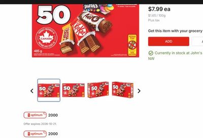 No Frills: Nestlé KITKAT, AERO, SMARTIES, COFFEE CRISP Mini Bars & Candies $7.99 + 4,000 PCO points