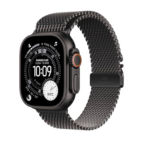Apple Watch Ultra 3 GPS + Cellular 49mm Black Titanium Case with Black Titanium Milanese Loop - Small Apple Watch Ultra 3 GPS + Cellular 49mm Black Titanium Case with Black Titanium Milanese Loop - Small