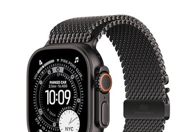 Apple Watch Ultra 3 GPS + Cellular 49mm Black Titanium Case with Black Titanium Milanese Loop - Small