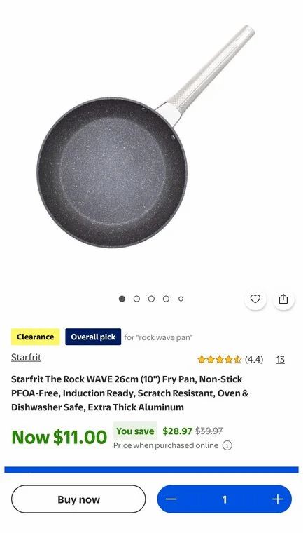Walmart: Starfrit The Rock WAVE 26cm (10") Fry Pan, Non-Stick PFOA-Free $11.00 (reg. $39.97) Walmart: Starfrit The Rock WAVE 26cm (10") Fry Pan, Non-Stick PFOA-Free $11.00 (reg. $39.97)