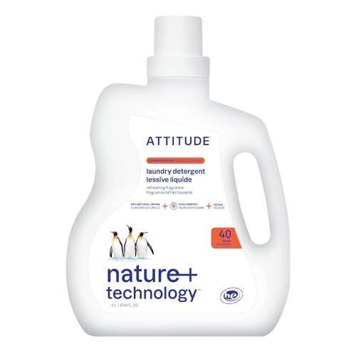 ATTITUDE Laundry Detergent Refill, EWG Verified, Summer Berries, 80 Loads