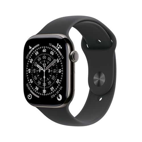 Apple Watch Series 11 [GPS + Cellular 46mm] Smartwatch with Slate Case and Black Sport Band - M/L. Sleep Score, Fitness Tracker, Health Monitoring, Always-On Display, Water-Resistant