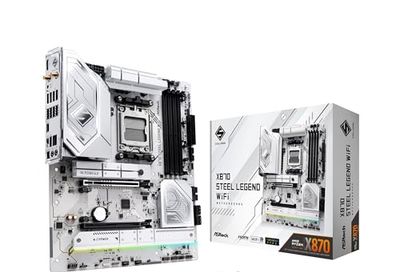 ASRock X870 Steel Legend WiFi 7 AMD Ryzen Socket AM5 ATX Motherboard DDR5 DIMMs 8000 MHz 256 GB SATA3 6.0 Gb/s USB4 M.2