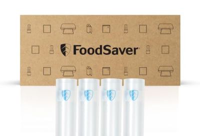 FoodSaver Vacuum Sealer Rolls, 11" x 16.25', 4 Count | BPA-Free Freezer Bags for Food Storage, Sous Vide, and Meal Prep