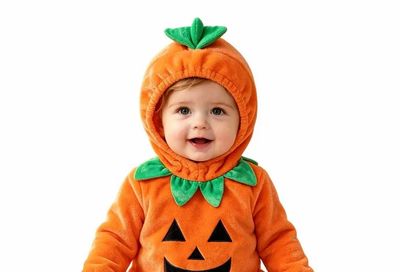 Walmart: Baby Halloween Pumpkin Costume Hooded Jumpsuit and Striped Pants Set $22.39