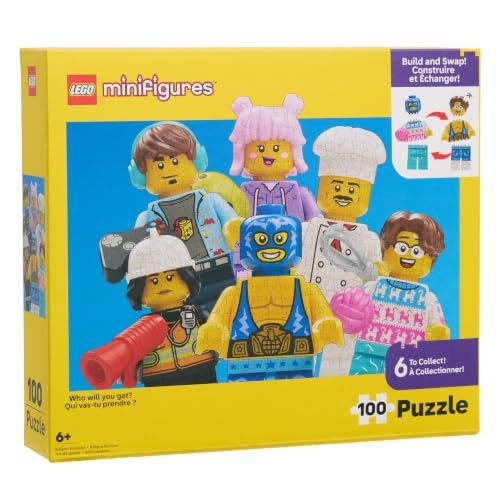 LEGO Minifigures 100-Piece Blind Puzzle Set 6-Pack | 1 Puzzle per Package, Build and Swap Minifigure Puzzles, Mystery Character, Ages 6+, by Just Play, for Puzzle Enthusiasts LEGO Minifigures 100-Piece Blind Puzzle Set 6-Pack | 1 Puzzle per Package, Build and Swap Minifigure Puzzles, Mystery Character, Ages 6+, by Just Play, for Puzzle Enthusiasts