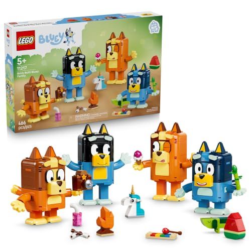 LEGO Bluey Brick-Built Bluey Family 11217 | Bluey Building Toys for Girls & Boys, Ages 5+, Sturdy Build for Pretend Play, 466 pieces, Gift Idea for Birthdays
