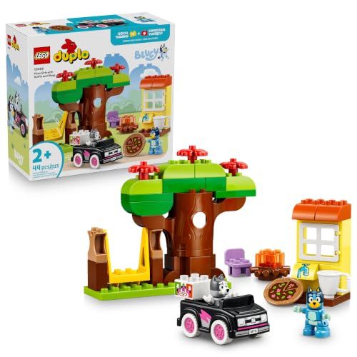 LEGO DUPLO Bluey Pizza Girls with Muffin and Bluey 10469 | Building Toys for Toddlers, Ages 2+, Sturdy Build for Pretend Play, Develops Fine Motor Skills, 44 pieces, Gift for Birthdays LEGO DUPLO Bluey Pizza Girls with Muffin and Bluey 10469 | Building Toys for Toddlers, Ages 2+, Sturdy Build for Pretend Play, Develops Fine Motor Skills, 44 pieces, Gift for Birthdays
