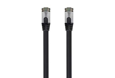 Monoprice Cat8 26AWG S/FTP Ethernet Network Cable - 30 Feet - Black, 2GHz, 40Gbps, 3dB Headroom, Pure Bare Copper, PVC - Entegrade Series
