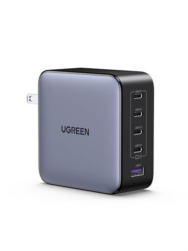 UGREEN Nexode 100W 5-Port GaN USB C Charger, 4C1A Super Fast Wall Charger | PD PPS Multi Port Fast Charging Adapter Compatible with MacBook Pro/Air, iPhone 18 Pro Max 17, Galaxy S26, iPad, Pixel 11 10