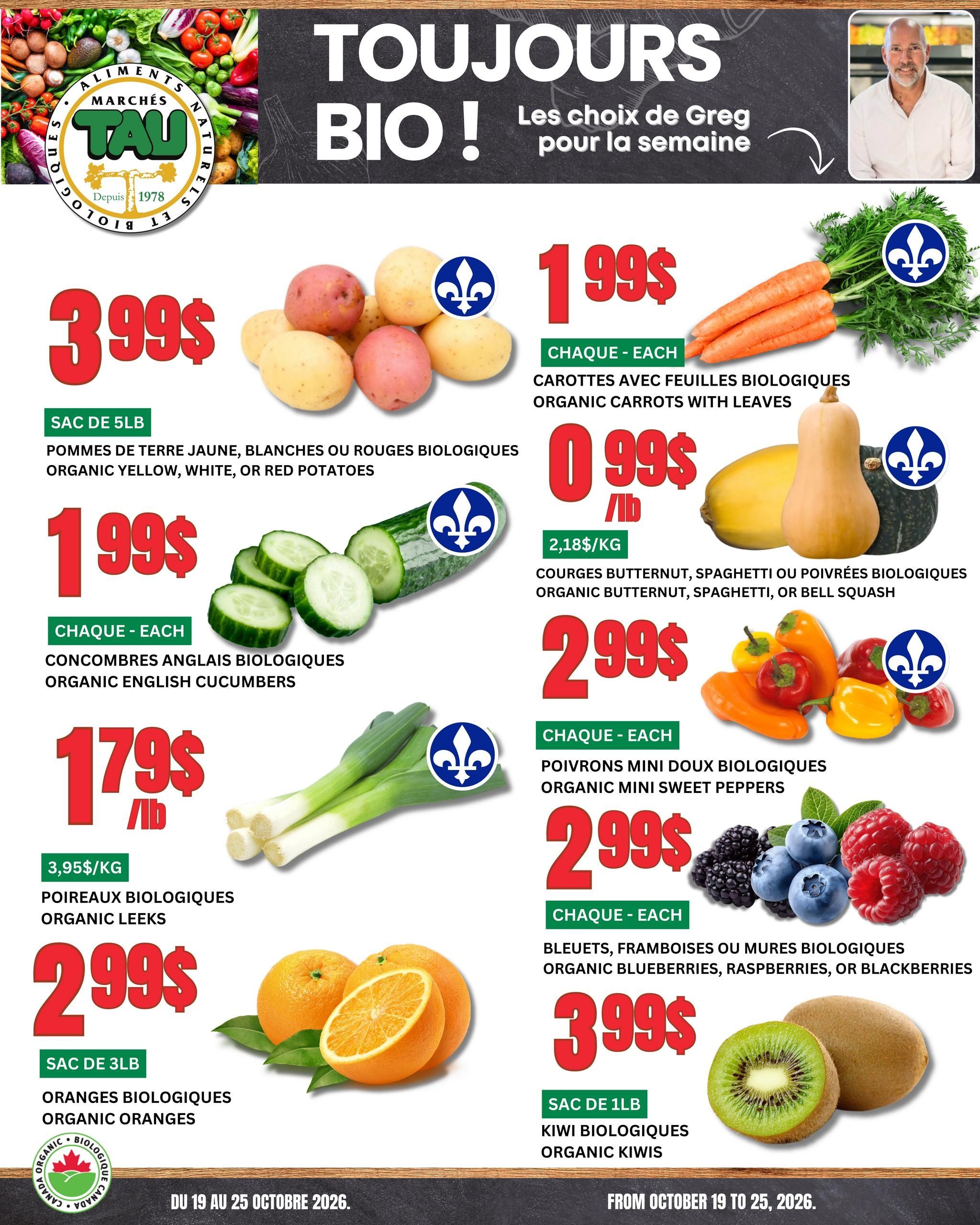 Marches Tau Produce Flyer October 19 to 25