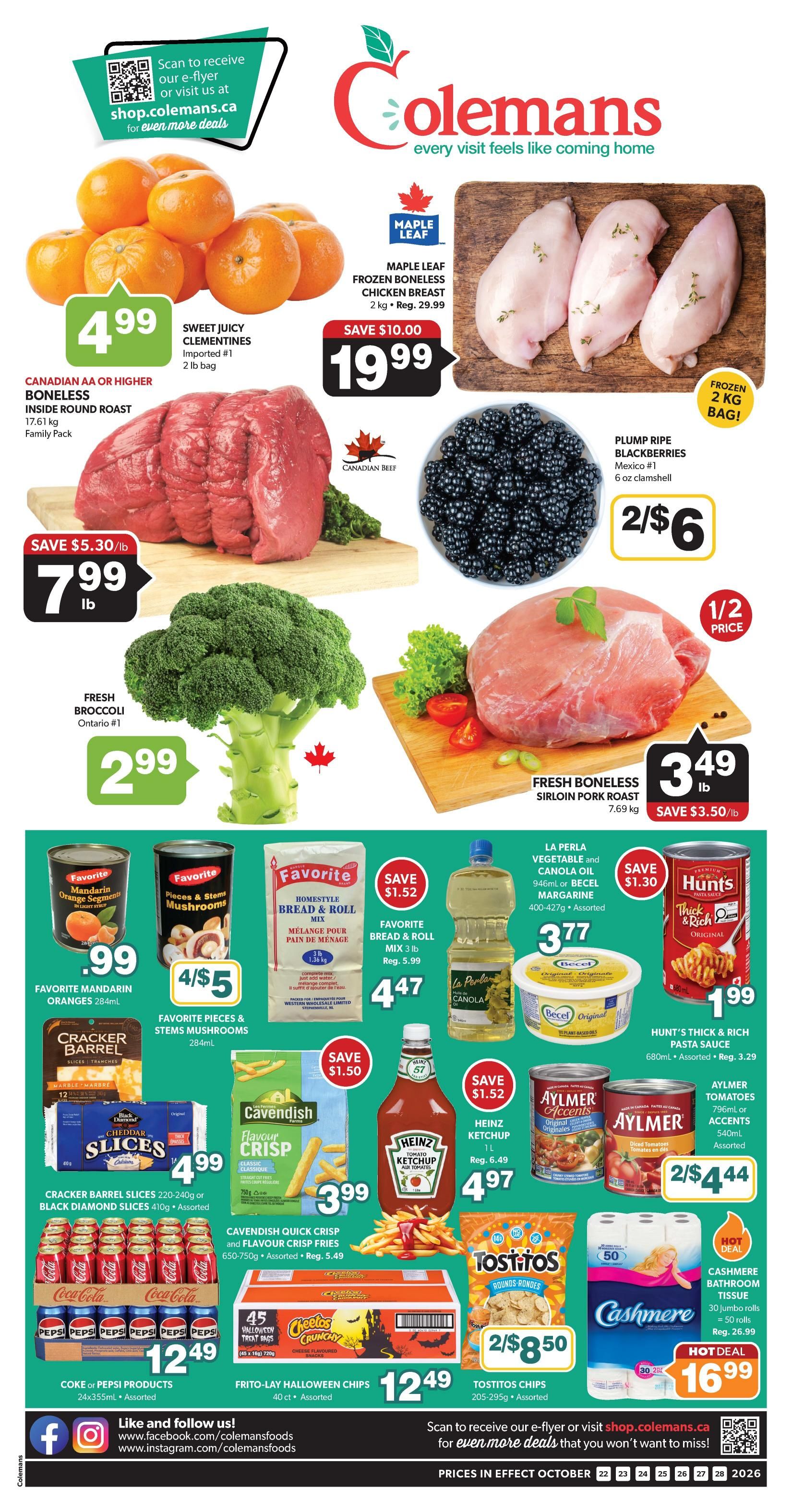 Coleman's Flyer October 22 to 28