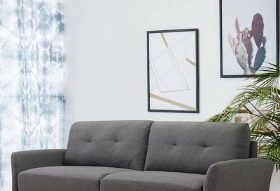 Walmart: Mainstays Williamson 75.5" 3 Seater Upholstered Sofa, Brown Faux Leather $180.00 (reg. $599.97)