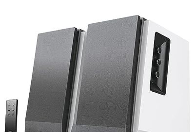 Edifier R1700BT Bluetooth Bookshelf Speakers - Active Near-field Studio Monitors - Powered Speakers 2.0 Setup Wooden Enclosure - 66w RMS -White