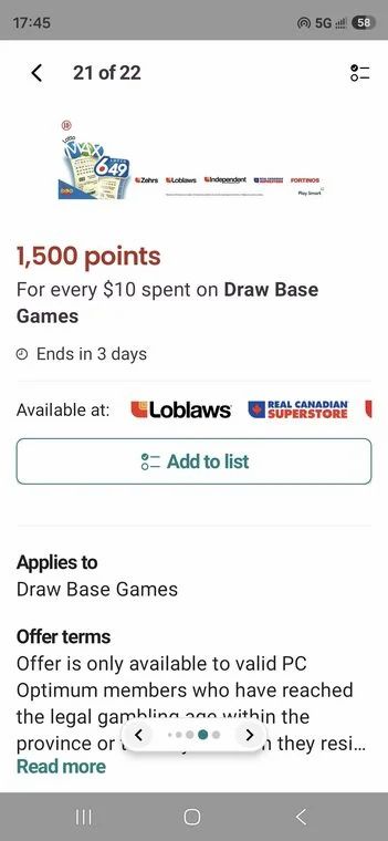 Real Canadian Superstore: 1,500 PCO for every $10 on draw based lottery games YMMV Real Canadian Superstore: 1,500 PCO for every $10 on draw based lottery games YMMV