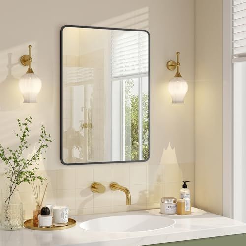 SONGMICS Rectangular Wall Mirror, Aluminum Alloy Frame, Shatterproof