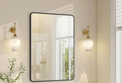 SONGMICS Rectangular Wall Mirror, Aluminum Alloy Frame, Shatterproof