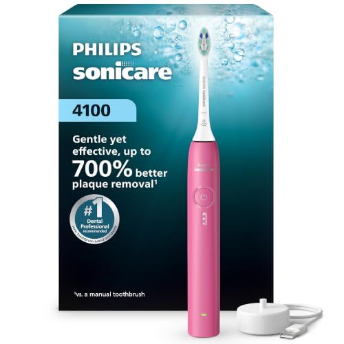 Philips Sonicare 4100 Rechargeable Electric Toothbrush, 1 Brush Head, Pink Philips Sonicare 4100 Rechargeable Electric Toothbrush, 1 Brush Head, Pink